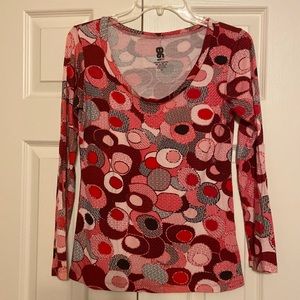 Red and Black Print Top